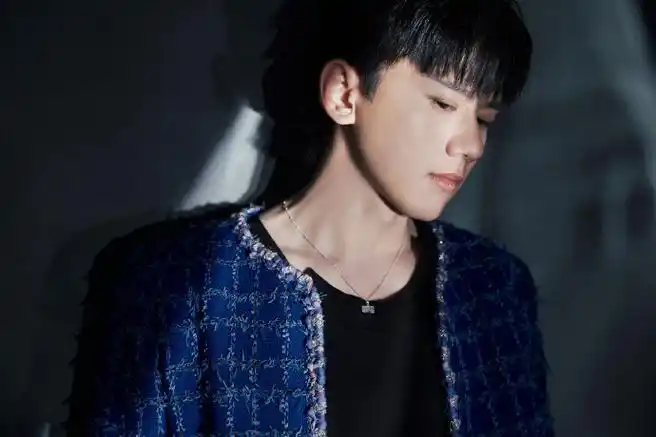 张杰蓝色小香外套