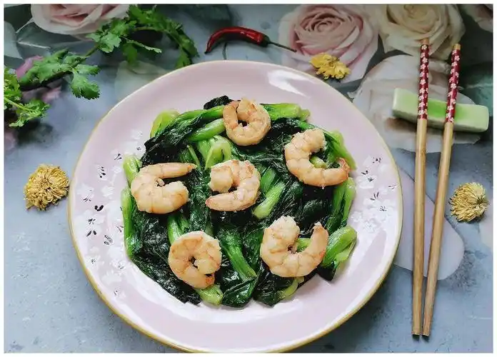 人人能开小吃店油菜炒虾仁