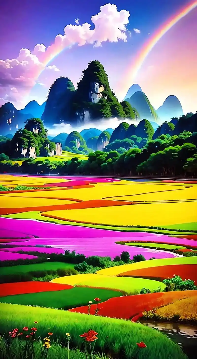 桂林山水甲天下,一起享受大自然的美景  #ai绘画 #一起享 - 抖音