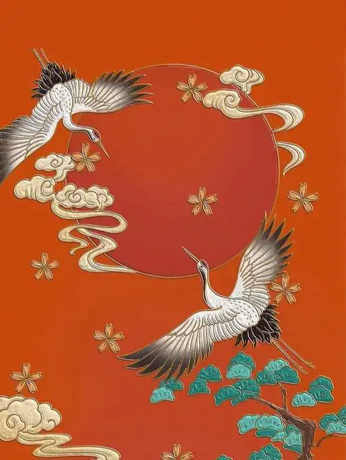古风|高清 仙鹤 高质地鹤纹样 鹤翔九州