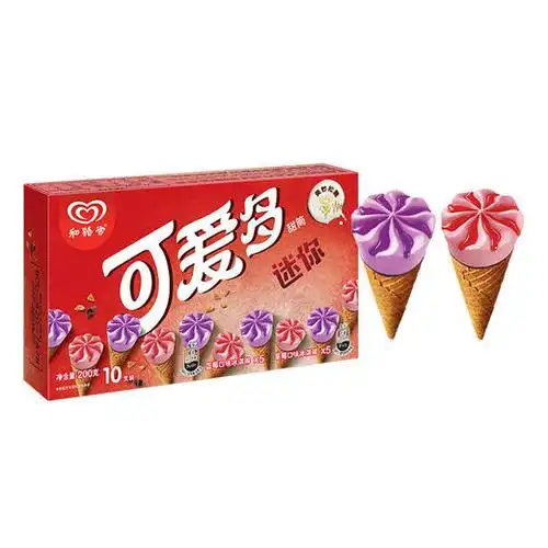 迷你可爱多甜筒草莓蓝莓口味冰淇淋200克