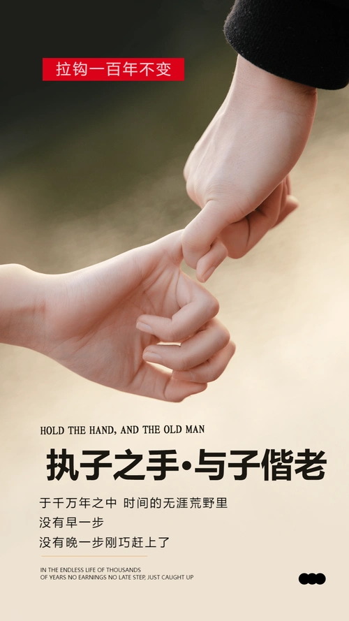 执子之手与子偕老摄影图海报