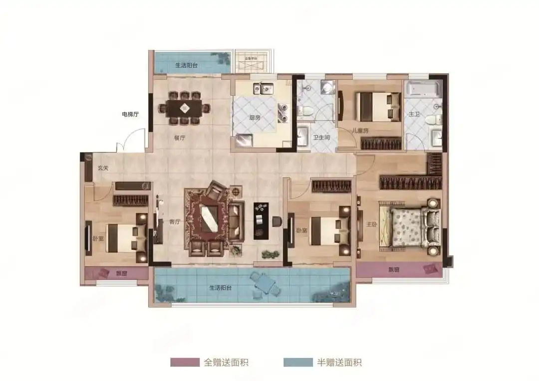 160平米的户型,内部格局优化的还算不错,值得参考