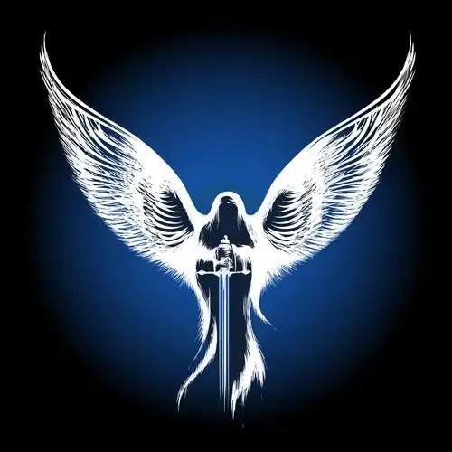 粉色吹喇叭的天使水彩剪影矢量