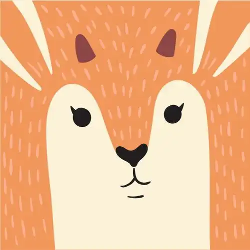 可爱的马鹿卡通动物肖像图片