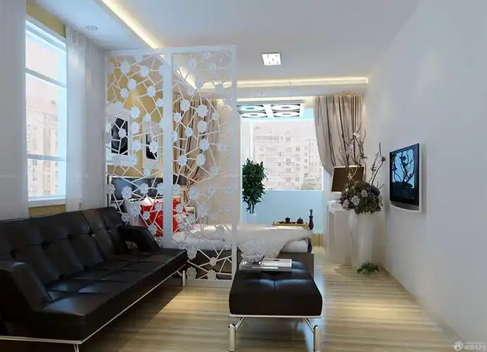 7080平方客厅卧室隔断小户型装修效果图