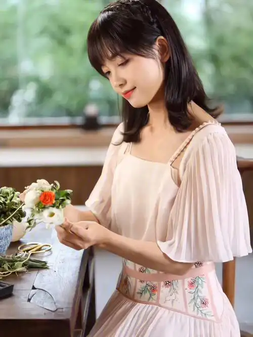 记者王冰冰丨汉元素百褶长裙演绎七夕乞巧