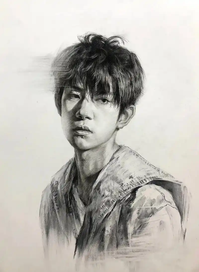 随意画素描头像