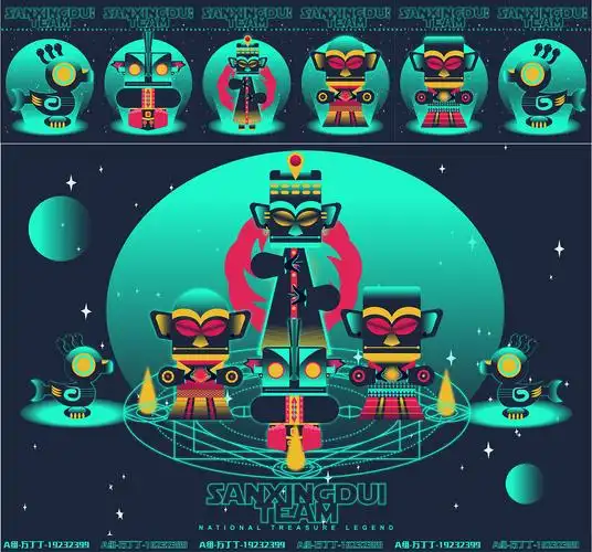 科幻三星堆系列|插画|商业插画|万丁丁 - 原创作品 - 站酷 (zcool)