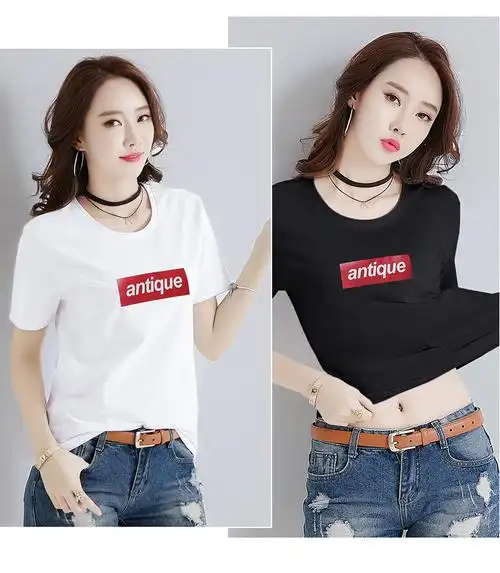 白色短袖t恤女宽松春夏新款2020纯棉时尚半袖韩版女装ins潮上衣服 155