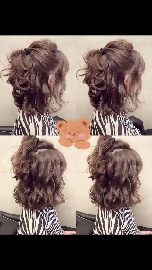 去烫了款蛋蛋卷 ,没想到这样半扎太好看了苏州发型设计阿洋 烫发推荐