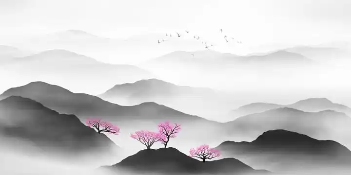 现代水墨山水画图片