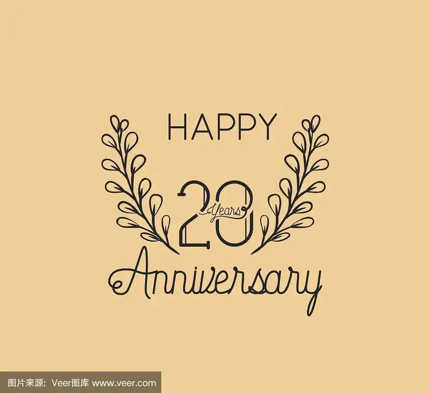 结婚二十周年快乐,带花冠