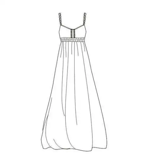 吊带连衣裙的简笔画