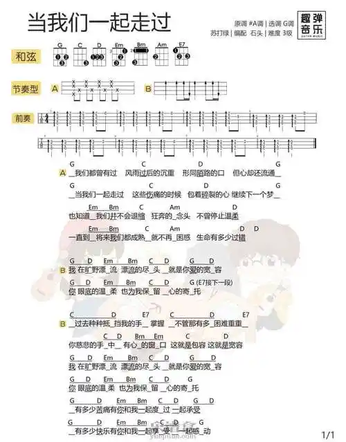 《当我们一起走过》苏打绿 尤克里里曲谱-吉他源
