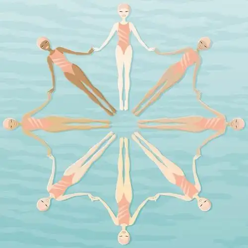 图品汇 设计元素 卡通手绘 矢量素材花样游泳 上图作品的源文件由图品