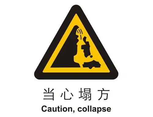 警示类标示 当心塌方