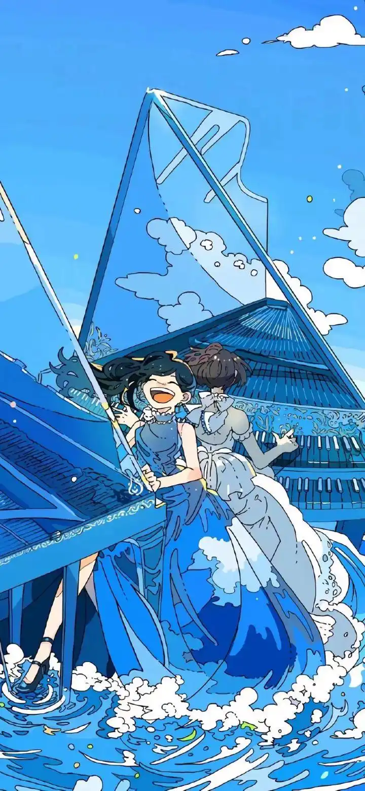 唯美治愈文艺范蓝色系深海动漫壁纸