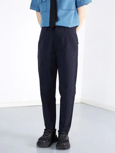 knighttom5月藏蓝色休闲裤宽松直筒夏薄款中性裤子子女休闲裤