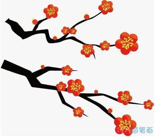 儿童梅花简笔画及颜色 简笔画图片大全-普车都