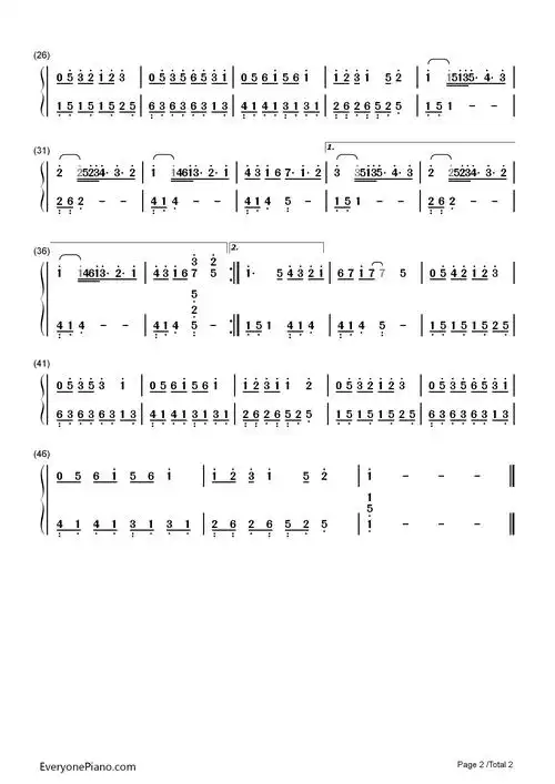 等你的季节 完整版-步步惊心 插曲双手简谱预览2