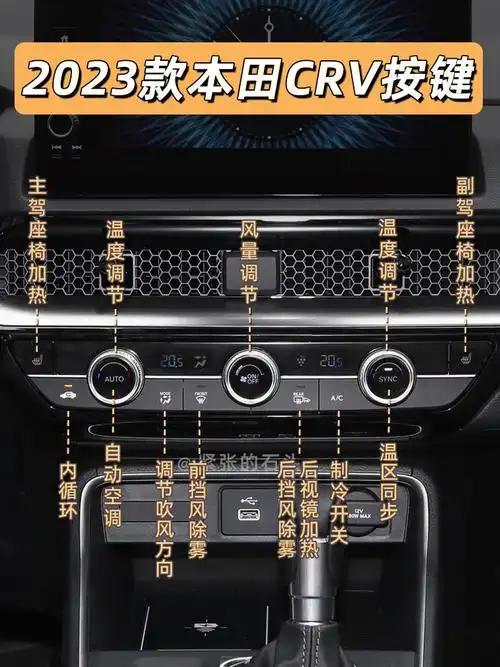 太棒了2023款本田crv按键说明图解来啦