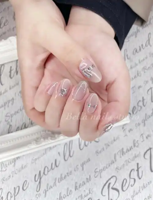 透润裸色70简约钻石设计boxhill美甲