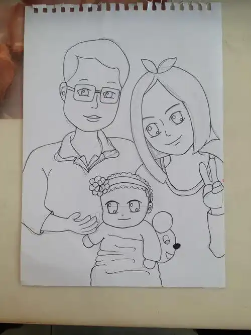 我们一家三口|动漫|单幅漫画|我爱葡萄 - 原创作品