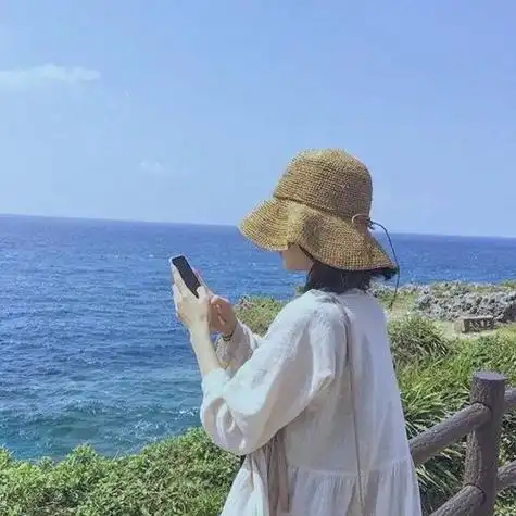 好看到爆炸的蓝色系女生头像女头背影小清新森系 文艺唯美森女图片