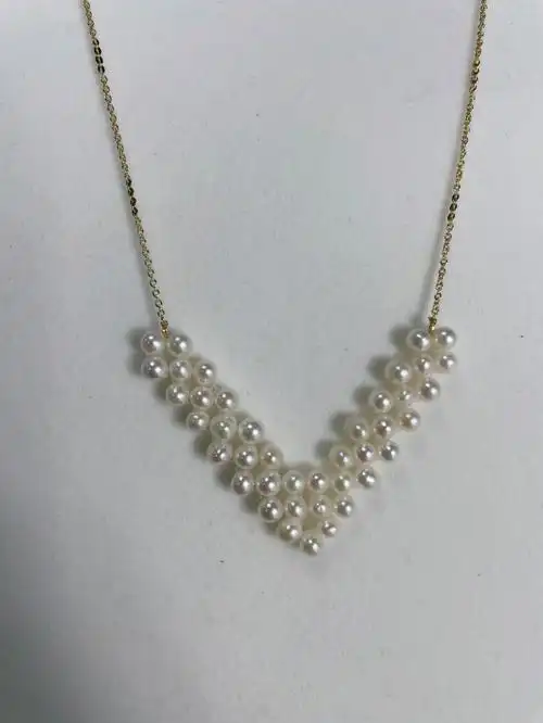 手工编织珍珠项链法式风