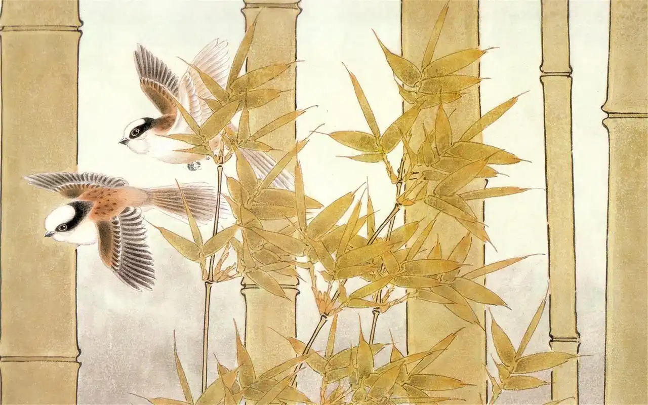 古典唯美意境中国风花草植物水墨画桌面壁纸下载