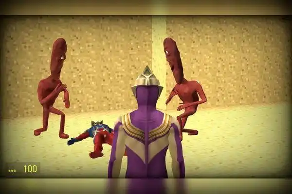 赛罗奥特曼被两个怪兽打败了它们的长相有点奇怪哟