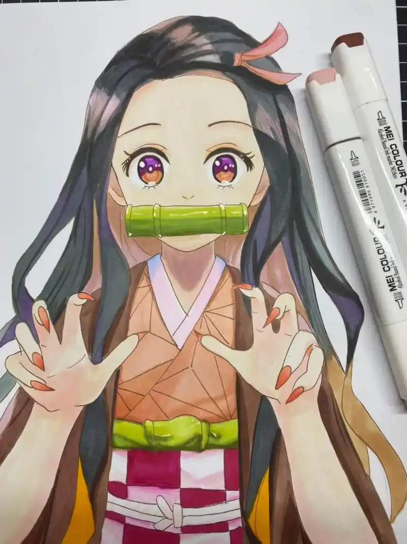 马克笔动漫手绘弥豆子