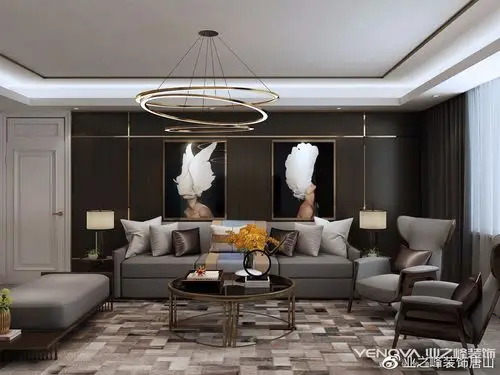 唐山业之峰金港国际170平米港式轻奢风格装修设计