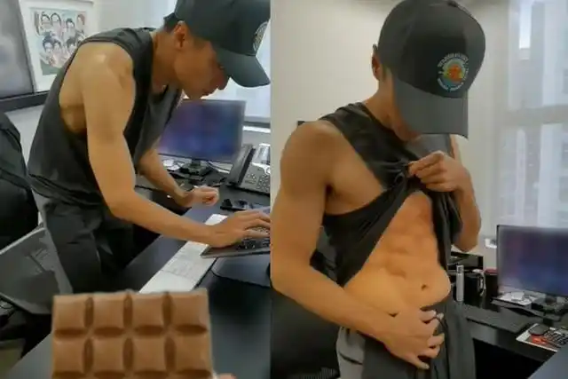 41岁谢霆锋办公室炫肌肉!8块腹肌如同巧克力,网友狂舔屏