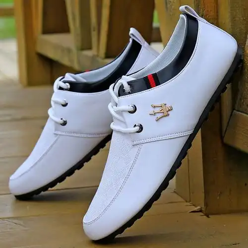 男鞋男款小皮鞋春季透气小白鞋男士休闲鞋韩版豆豆鞋潮流鞋子男555