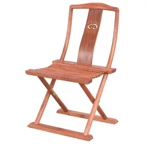 缅甸花梨木折叠椅小交椅中式便捷钓鱼椅子靠背椅红木家具大果紫檀