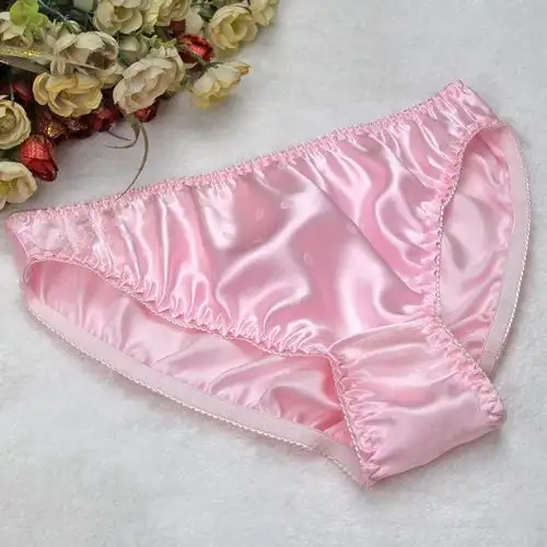 高档透气真丝提花三角纯色桑蚕丝内裤
