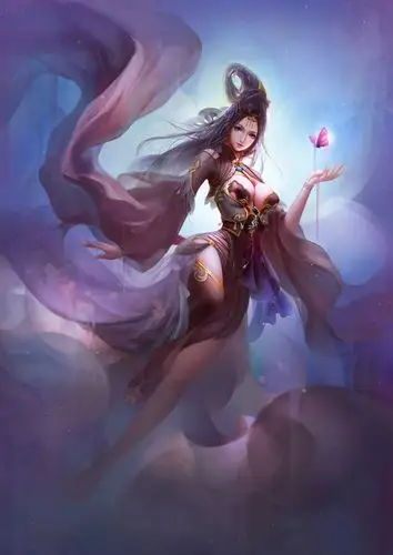 中国风古装3d古风美女 人间仙境 起舞