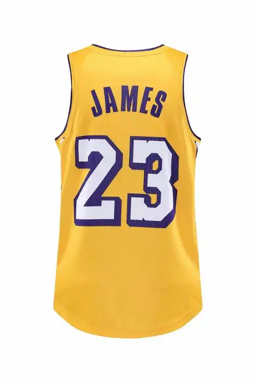 湖人复古23号詹姆斯球衣城市版湖人篮球服比赛出场篮球训练服定制