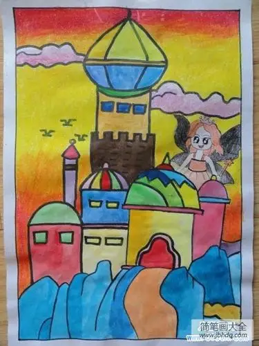 美丽的公主城堡儿童画画作品_其他-画画图片大全