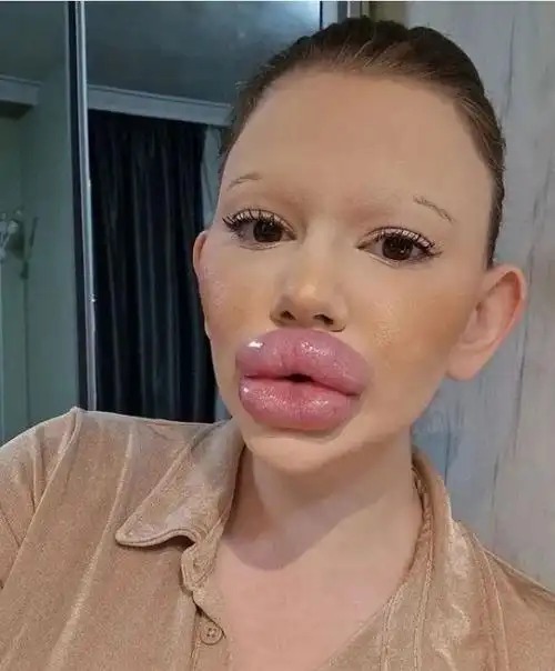 女子痴迷丰唇成为全球嘴唇最厚网红拍卖自己的厚唇热吻