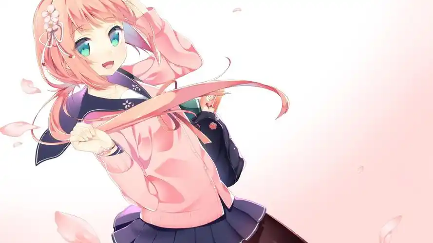 animegirlssmilingwhitebackgroundschooluniformaquaeyes壁纸图片