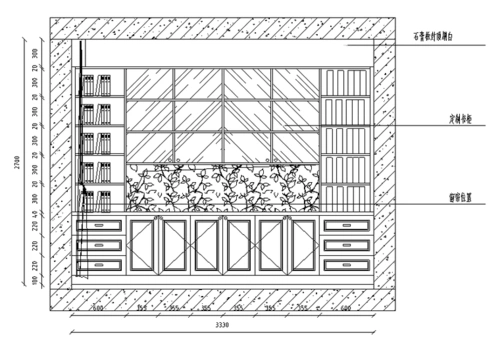书房书柜立面图