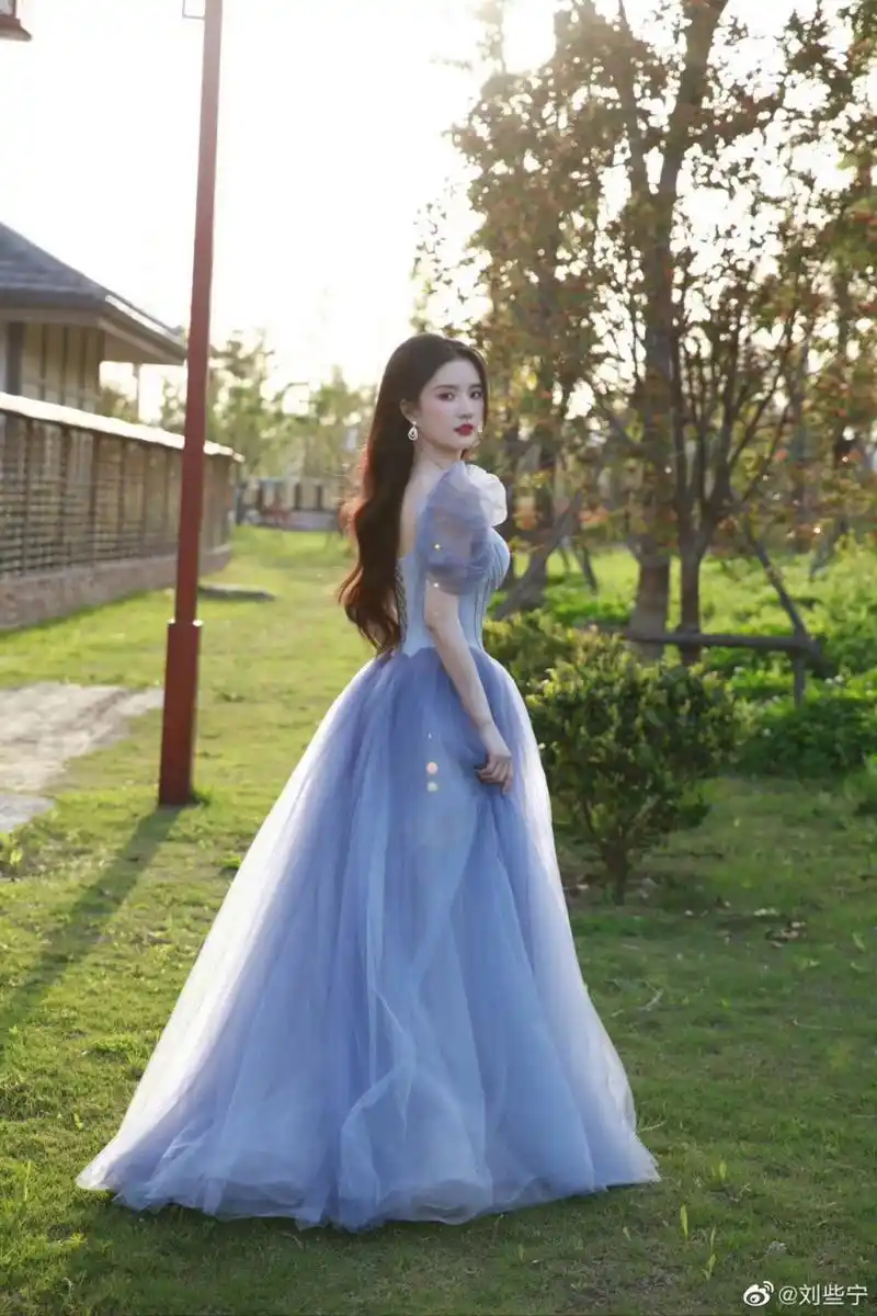 刘些宁的公主蓬蓬裙,美到发光,好像小仙女啊.