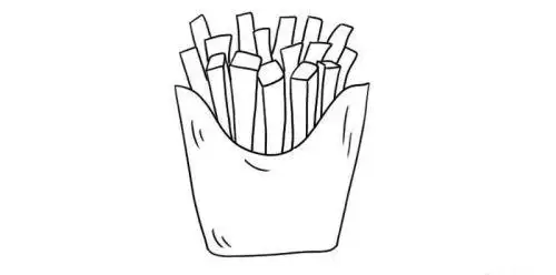 彩色可爱薯条简笔画步骤画法带颜色薯条简笔画图片大全