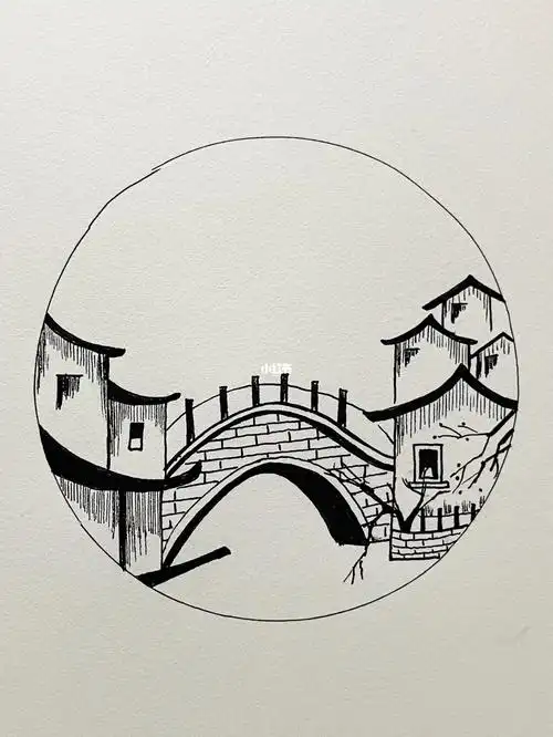 针管笔手绘19|江南水乡 小桥流水 美不胜收