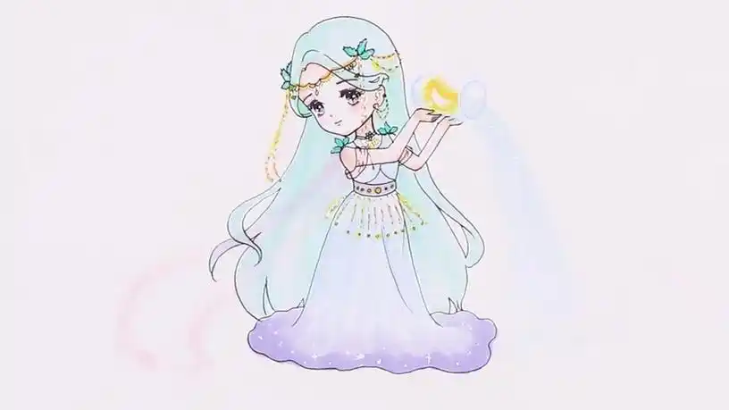 第464集 古风十二星座之水瓶座,小葩现场为小薄荷设计古风新衣-动漫