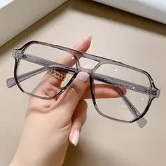 61防蓝光高清镜片 大框tr90双梁近视眼镜架男女同款多少钱-什么值得买