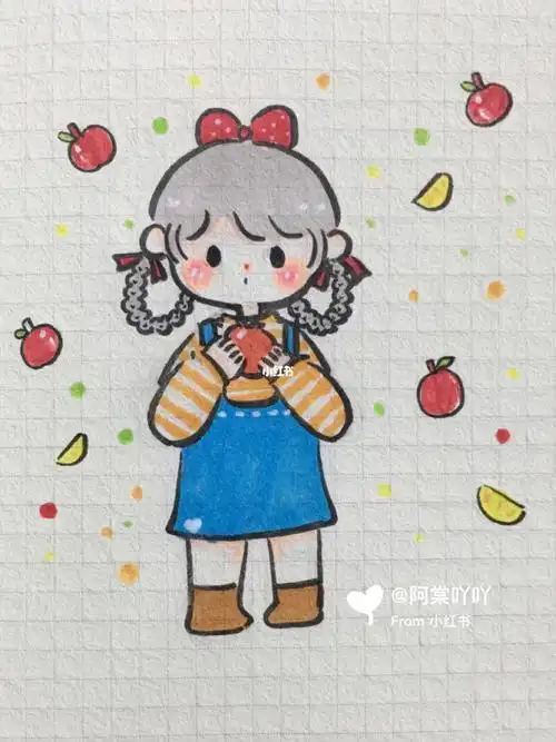 可爱简笔画 小女孩简笔画新余市自由行热门攻略教程卡通治愈